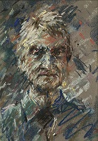 Ian (commissioned portrait). Pastels on tinted paper, 30cm x 22cm.