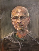 Self Portrait 2016 4. Self portrait study, oil on canvas, 45cm x 35cm, not for sale.